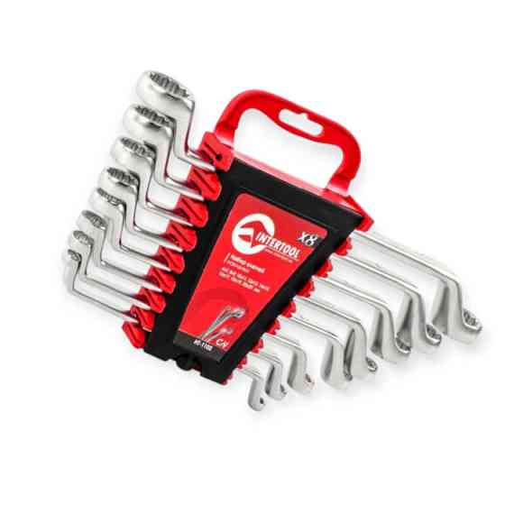 Набор ключей накидных изогнутых 6-22 мм 8 шт (планшет) CrV Мукачево