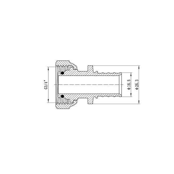Перехідник під євроконус з накидною гайкою Koer KA.A08F-20E - 20(2.8mm) x 3/4"F (KR4870) Київ
