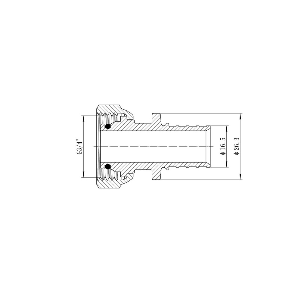 Переходник под евроконус с накидной гайкой Koer KA.A08F-20E - 20(2.8mm) x 3/4