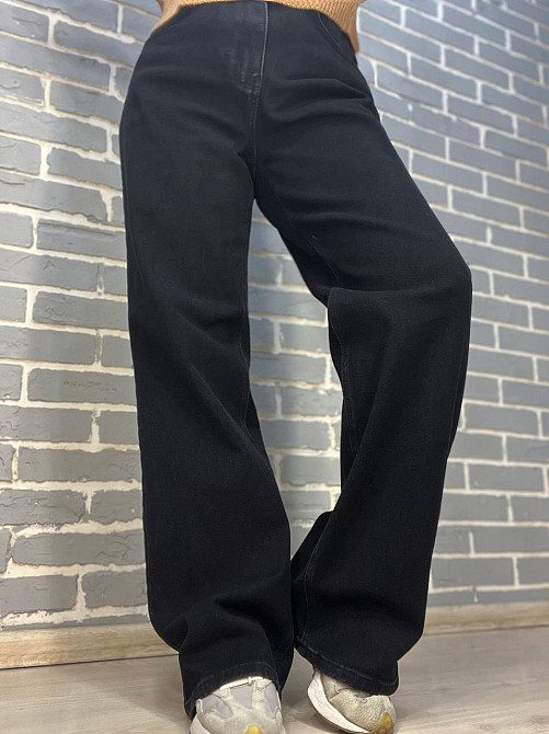 Джинсы женские Bella 4511 увеличенные размеры палаццо равны от бедра стрейчевые, черный, 44, 44, 90  Одесса - изображение 6