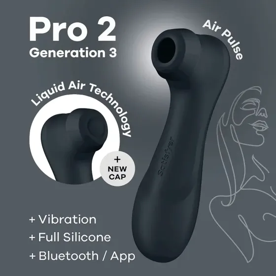 Вакуумний кліторальний стимулятор Satisfyer Pro 2 Generation 3 with Liquid Air Connect App Dark Grey Львів