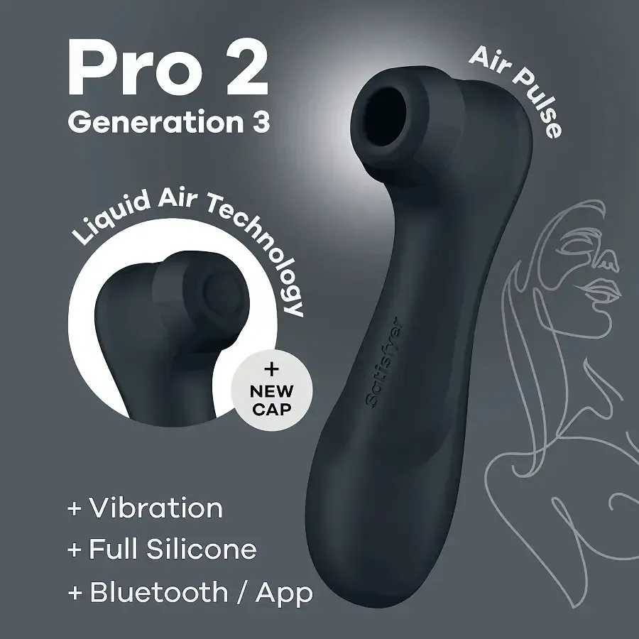 Вакуумний кліторальний стимулятор Satisfyer Pro 2 Generation 3 with Liquid Air Connect App Dark Grey Львів - фото 1