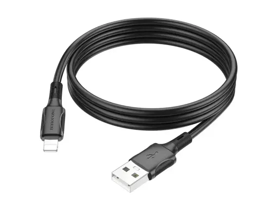 Кабель USB - Lightning Borofone BX80 1м 2.4А швидка зарядка для iPhone iPad шнур із захисним чіпом білий Одеса