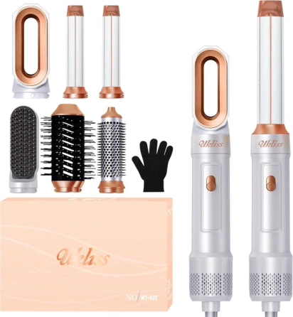Мультистайлер 6 в 1 UKLISS Air Styler: Фен-щетка с эффектом Coanda, ионизация, керамика, стайлер для локонов и объема, Белый Киев