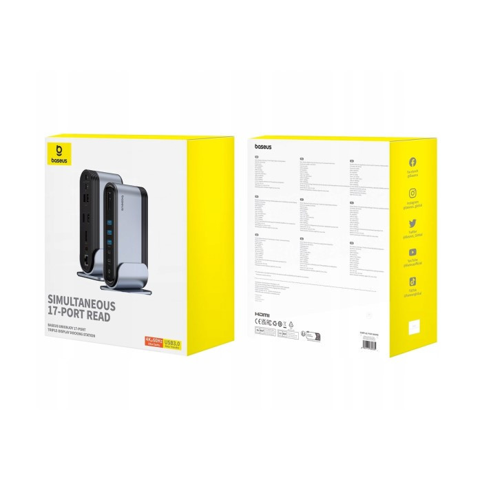 USB-хаб Baseus UnionJoy 17-Port Triple-Display Docking Station Space Grey（USB-C to Одесса - изображение 2