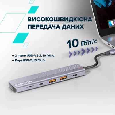 Порт-репликатор Canyon Docking Station DS-17 6 in 1 4k USB-C hub (CNS-TDS17) Винница