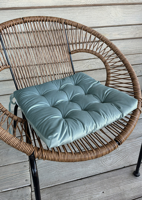 Подушка для стільців (40x40х5 см) Decorator Velour колір блакитний 84-178 Київ - фото 2