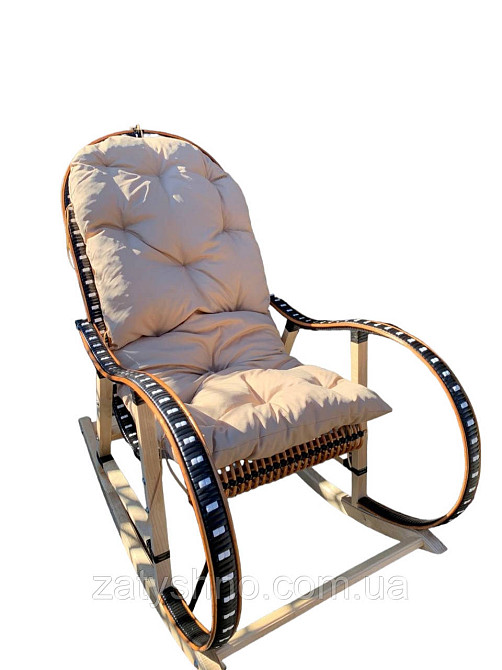 Крісло гойдалка із лози | крісло-гойдалка для відпочинку | крісло гойдалка садова Київ - фото 3