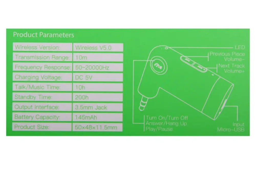 Адаптер Bluetooth 5.0 в AUX Hoco E53 с микрофоном Винница - изображение 4
