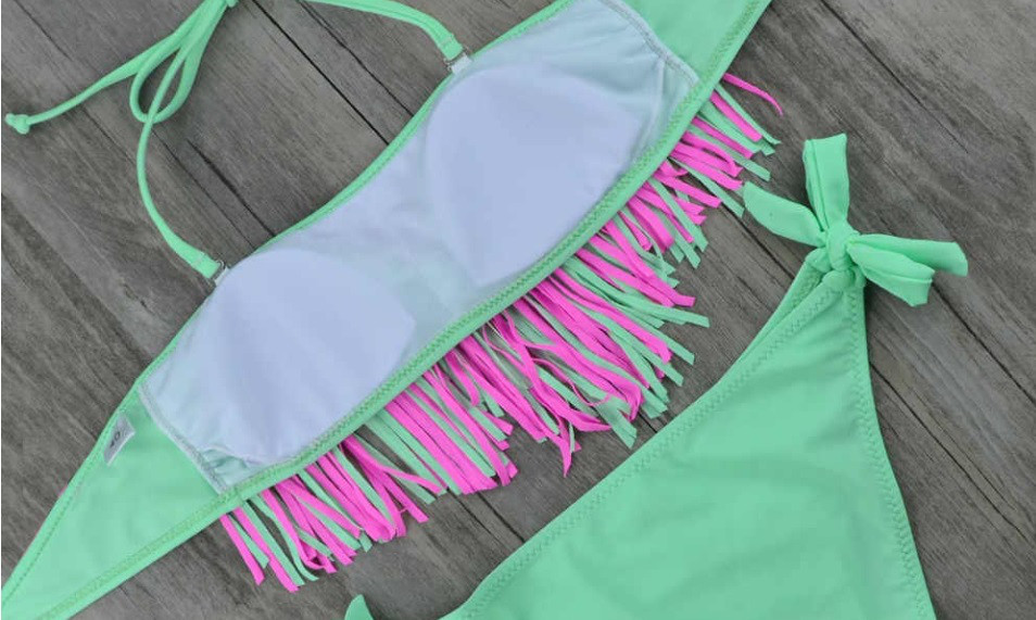 Купальник девочке раздельный салатово-розовый Киев - изображение 2