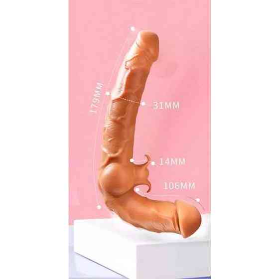 Безремневой силиконовый страпон с вибрацией Strapless Strap on Винница