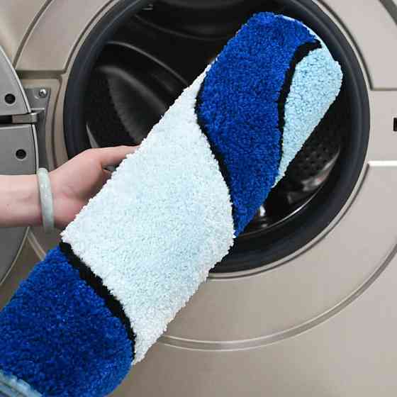 Коврик для ванной и душа коврик для ног в ванную комнату,микрофибра,атискользящий 40х60 см,синий с узором Каменец-Подольский