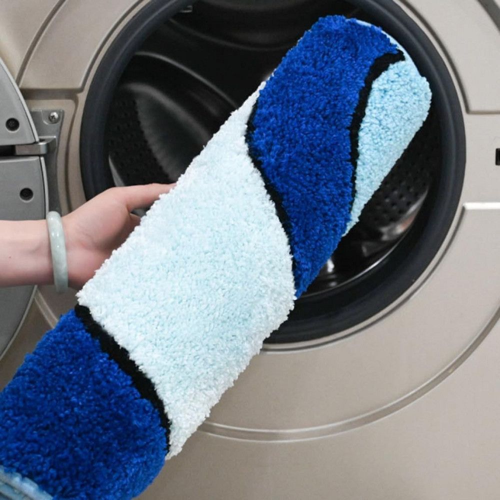 Килимок для ванної та душу килимок для ніг у ванну кімнату, мікрофібра, антиковзкий 40х60 см, синій з візерунком Кам'янець-Подільський - фото 3