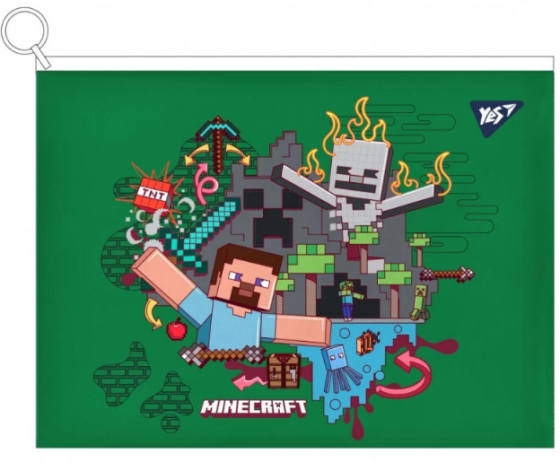 Папка-конверт з бігунком В6 "Yes" Minecraft пластик, 492092, шт Київ