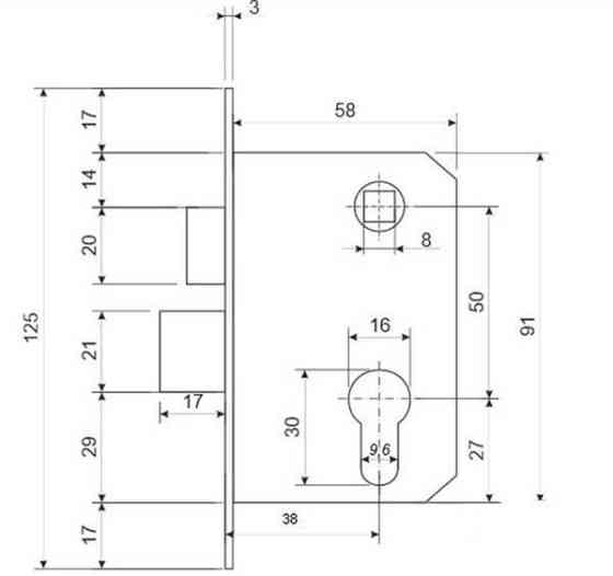 Замок врізний 0264/60-NIS/CR з ручкою Sofia (1599) Харків
