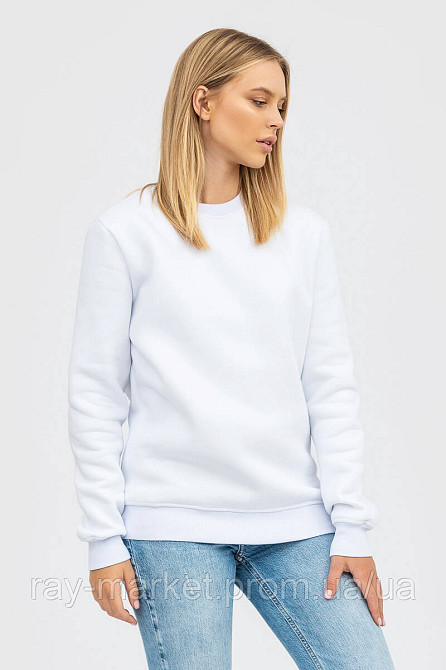 Свитшот базовый утепленный Ray Basic женский белый (U0301W-White) 3XL Киев - изображение 1