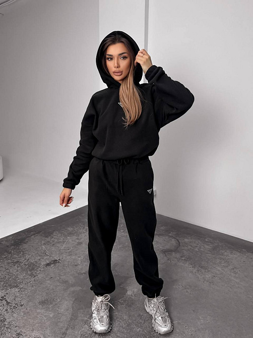 Женский теплый костюм, из флис полара L-XL, Чорний Одеса - фото 2