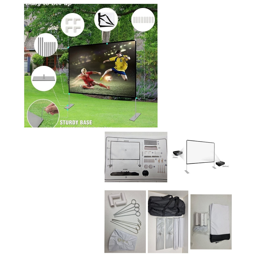 Мобільний проекційний екран для проектора 180*180см Луцк - изображение 2