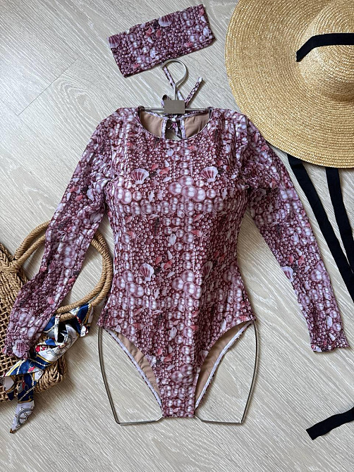 Закритий жіночий купальник із захистом від сонця Бордо, L Харків - фото 3