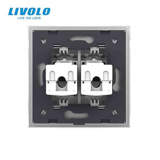 LIVOLO Розетка комп'ютерна подвійна RJ-45 Livolo сірий скло (VL-C792C-15) Коломия