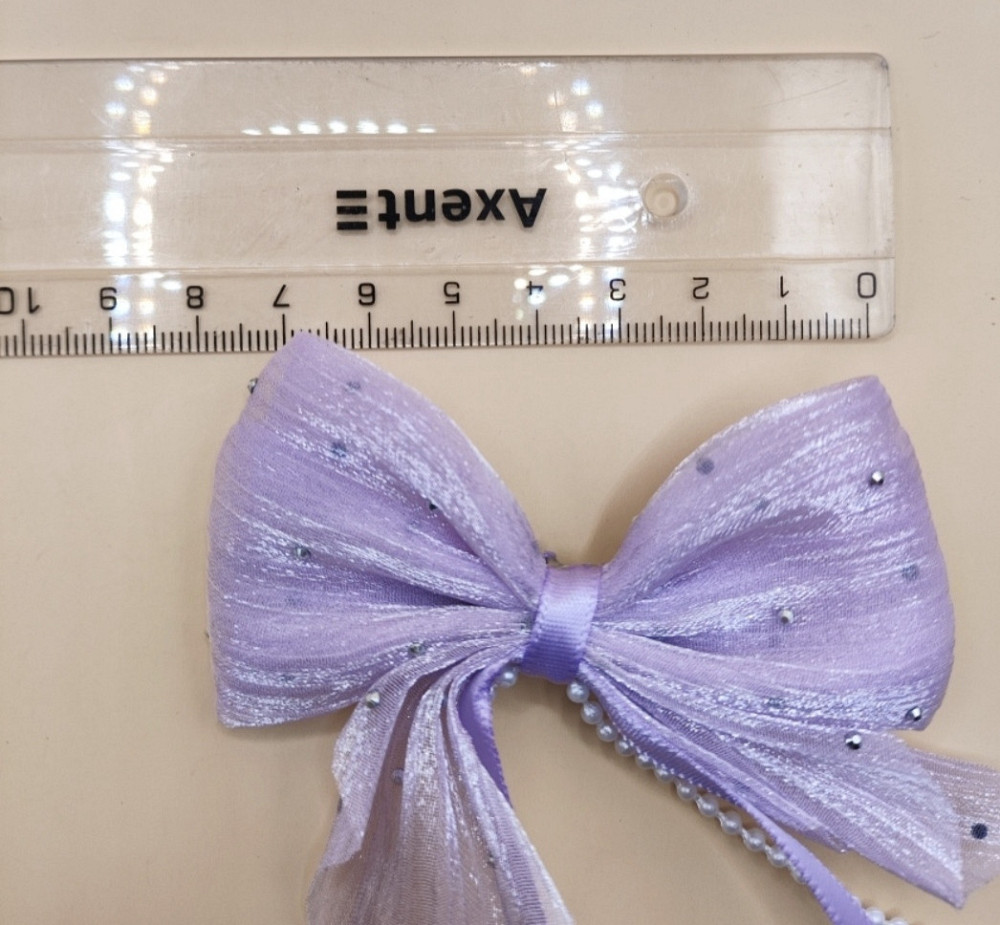 Комплект заколок "Бантики зі стрічками" 2 шт Фіолетовий Сміла - фото 2