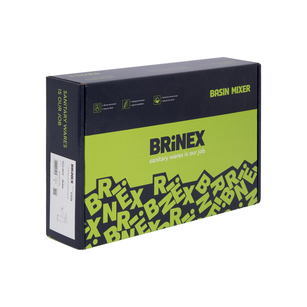 Смеситель для раковины Brinex Pure 001F низкий Nickel BRIPUR001FNKL Киев - изображение 18