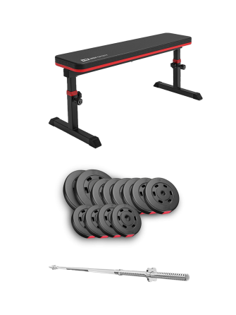 Набір Hop-Sport Premium 69кг з лавою HS-1025 Pro та штангою Киев