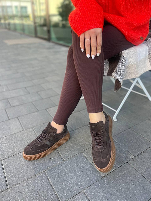 Кроссовки женские M.KRAFT коричневые натуральная замша низкий ход 37р. 38р. 39р. 40р. (21048) Київ - фото 9