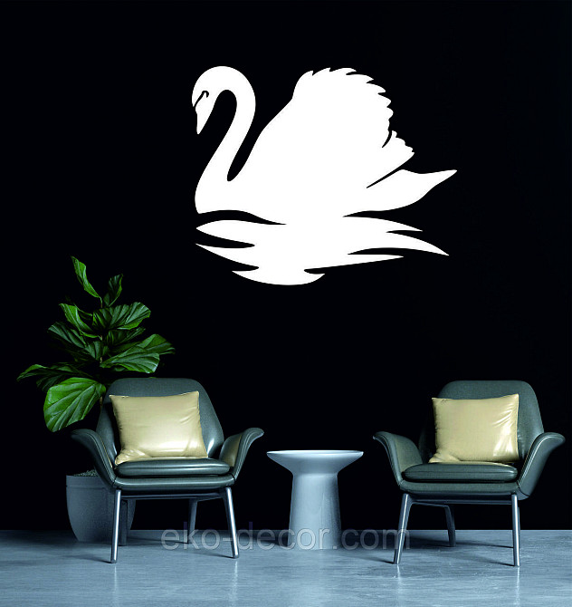 Декоративне настінне Панно «Лебідь», Декор на стіну 70*57 см, Білий Київ - фото 2