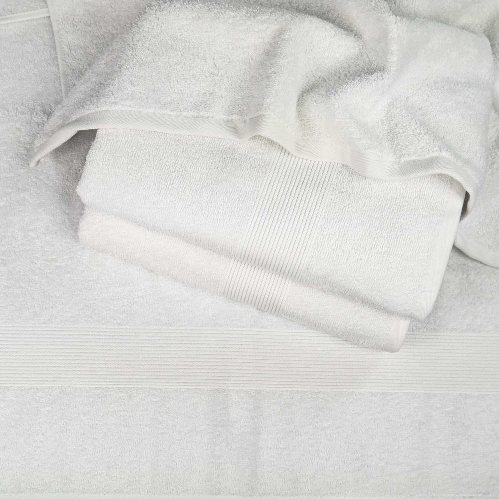 Махровий рушник середнього розміру з Бордюром GM Textile 50х90см 400г/м2 (Білий) Суми - фото 4