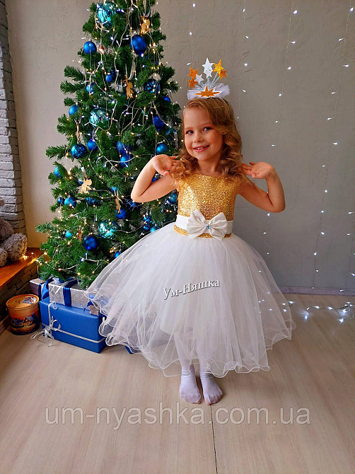Сукня Сніжинка Біле ошатне плаття для дівчинки з паєтками Кривий Ріг - фото 9