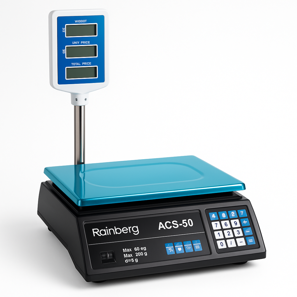 Ваги платформні електронні Rainberg RB-304 50кг, Ваги торгові для фруктів торгові цифрові FR-64 Львів - фото 9