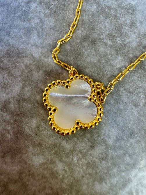 Van Cleef набор 4 предмета - сережки, подвеска браслет, кольцо / натуральный перламутр, лимонное золото Одесса - изображение 4