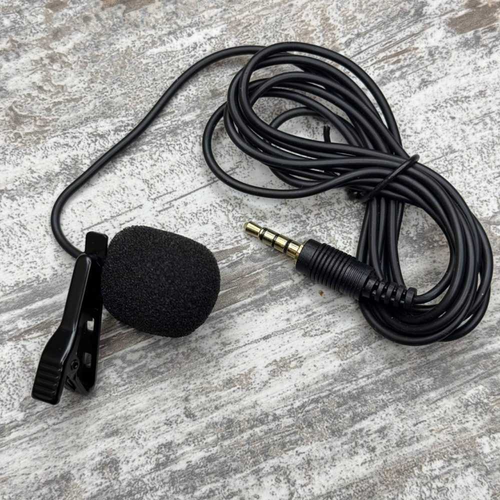 Петличний мікрофон для смартфона і планшета 3.5 мм TRRS 4 pin, конденсаторний мікрофон-петличка з вітрозахистом та кабелем 1.5 м Київ - фото 2