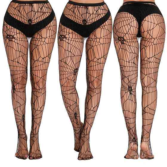 Колготи з черепами жіночі one size чорний Київ