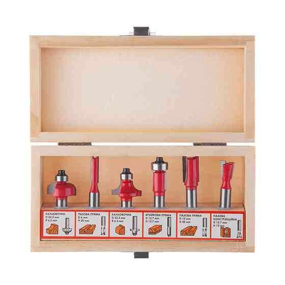 Набір фрез кінцевих по деревині, 6 шт. INTERTOOL HT-0072 Киев