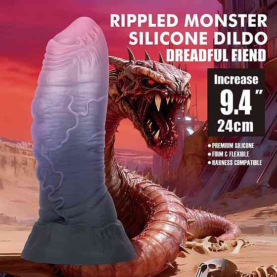 Фаллоимитатор силиконовый Power Monsters Dreadful Fiend на присоске, фиолетовый, 24 см Sex Aura Киев