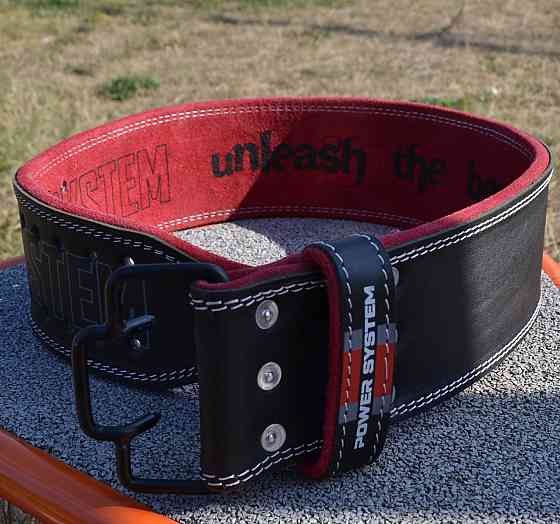Пояс для важкої атлетики Power System PS-3830 Beast шкіряний Black/Red M Київ