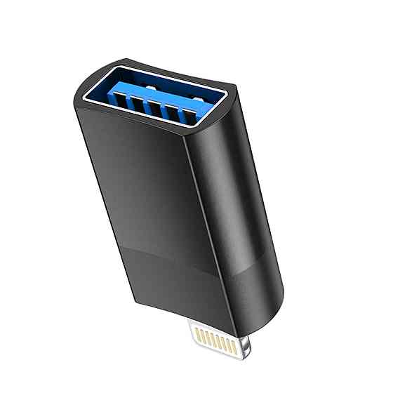 Кабель-перехiдник HOCO UA17 iP Male to USB female USB2.0 adapter Black Київ