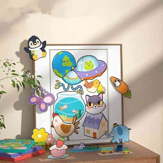 Альбом-книга для аплікації з шаблонами для вирізання з паперу для розвитку дрібної моторики рук. Рівень 3 Кам'янець-Подільський