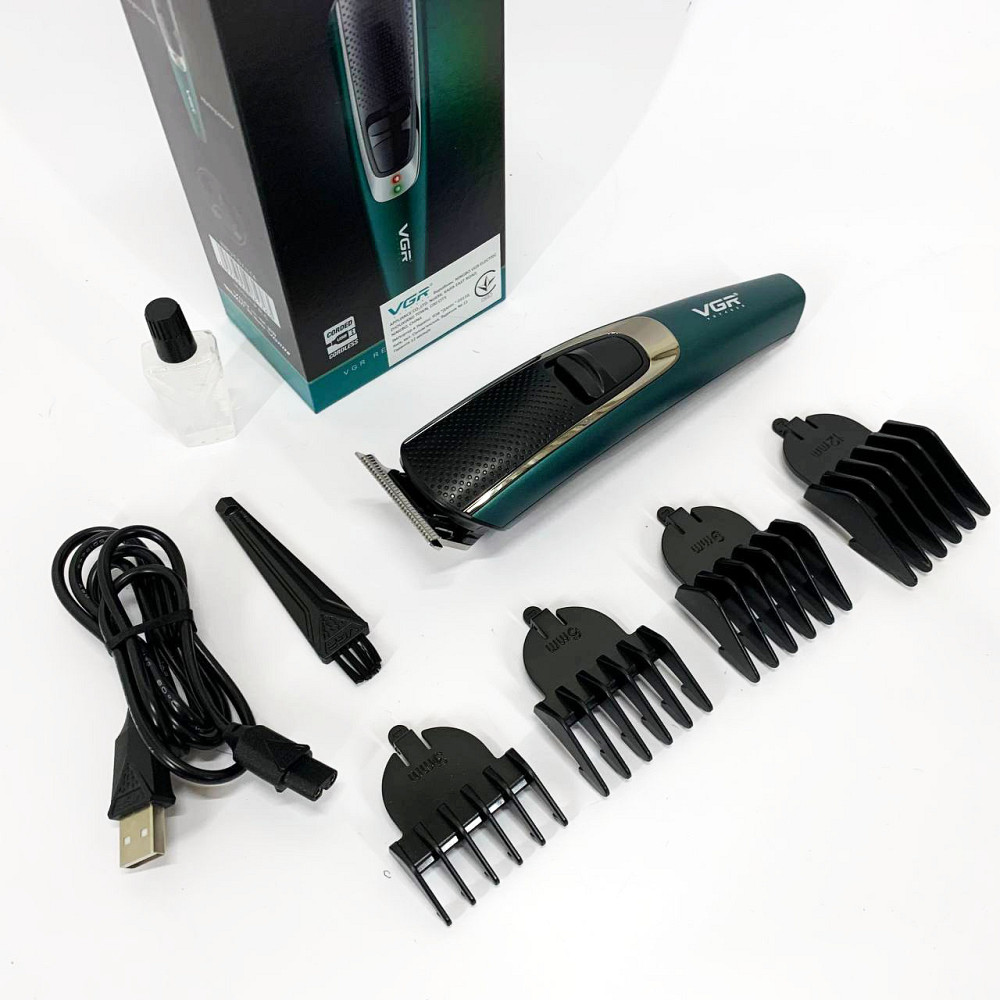 Набір для стрижки волосся на акумуляторі VGR V-176, Електромашинка для волосся, Тример бездротовий WI-90 Львів - фото 7