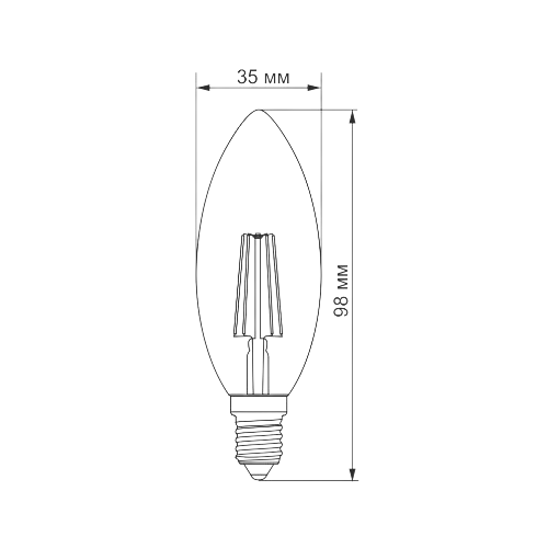 Лампа C37 4W E14 2200К 220V Filament A LED Titanum Житомир