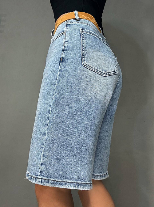 Шорти жіночі джинсові Vanver 2039 бермуди з ременем блакитні, блакитний, 28, 28, 75 см, 100 см Київ - фото 11