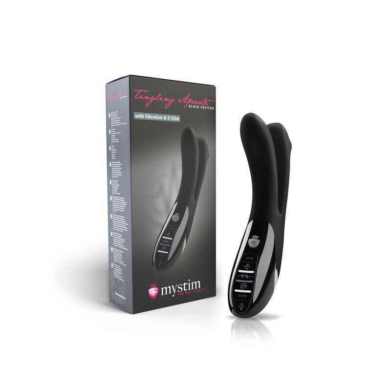 Вібратор подвійний з електростимуляцією Mystim Tingling Aparte eStim Black, міостімулятор Sex Aura Київ - фото 10