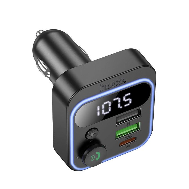 АЗП з FM-модулятором HOCO E85 Tiger PD20W+QC3.0 car BT FM transmitter Black Одеса - фото 4