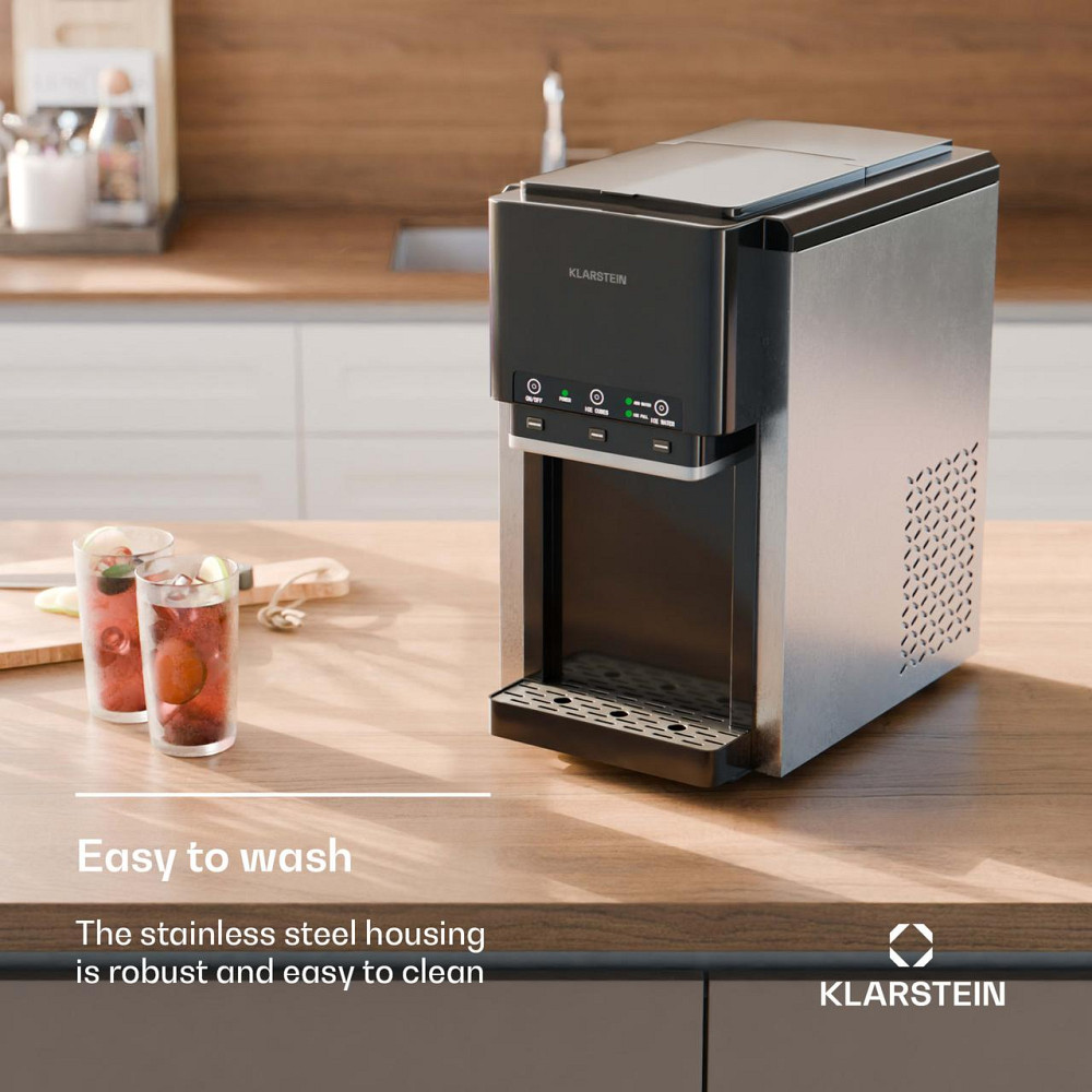 Ледогенератор Klarstein ArcticBlend 3-в-1, 20 кг/сутки, 6 л, 12 шт при 6-9 мин, колотой лёд, вода Киев - изображение 7