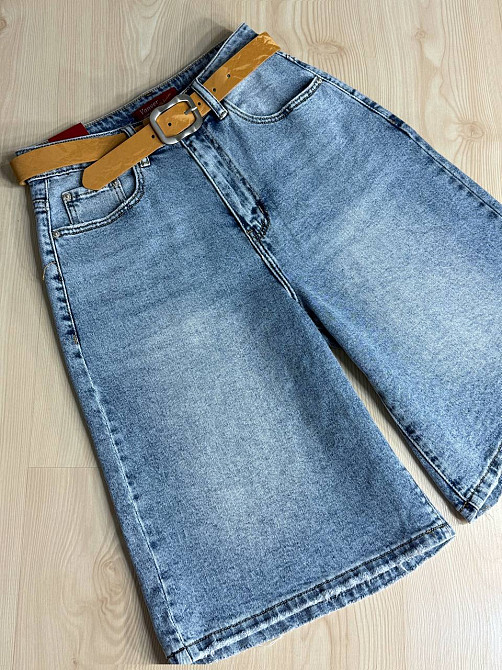 Шорты женские джинсовые Vanver 2039 бермуды с ремнем голубые, голубой, З2, 32, 89 см, 118 см Киев - изображение 3