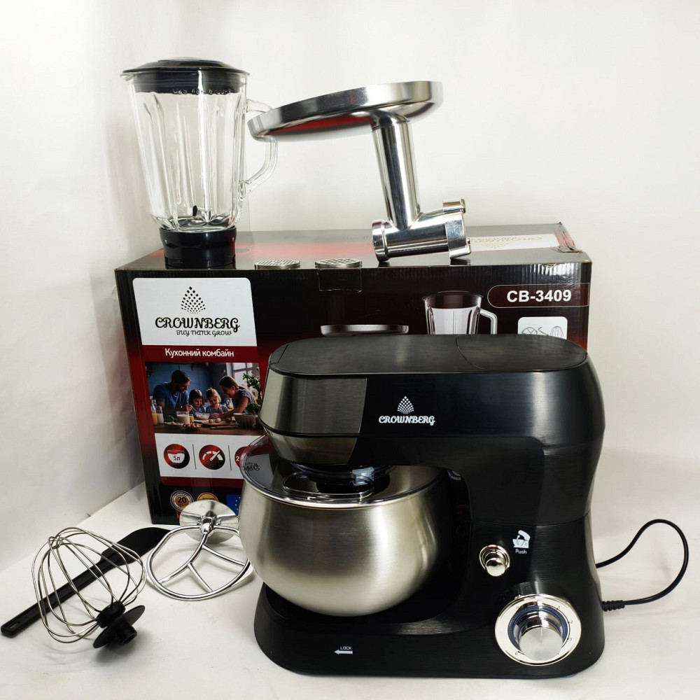Стационарный планетарный тестомес с чашей, Кухонный миксер с металлической чашей, Кухонный тестомес 6 л YB-51 Львов - изображение 5