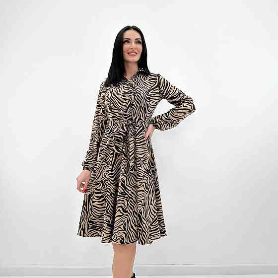 Повседневное платье миди Kate 42-44, Трехнитка начес, Капучино Киев