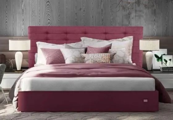 Кровать Erika Comfort 140 х 190 см С подъемным механизмом и нишей для белья Бордовый Киев